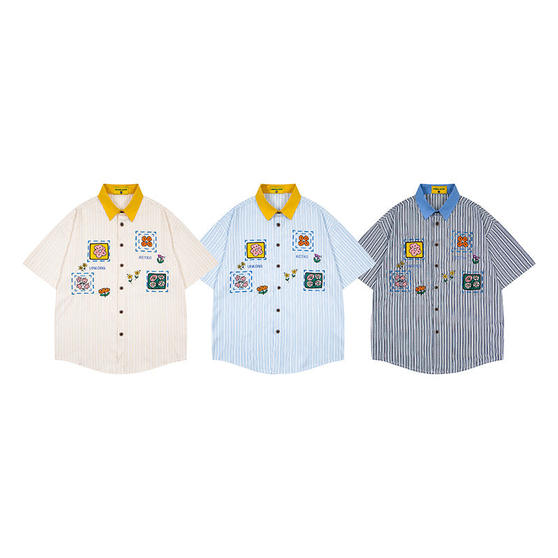 Unisex vintage T-shirt Polo shirt with a stand-up collar