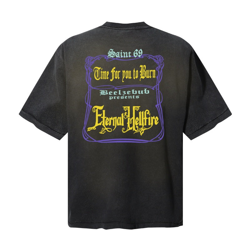 Saint Michael T Shirts Horror Style Sharp Claw Hand Green Torment Script Print Art