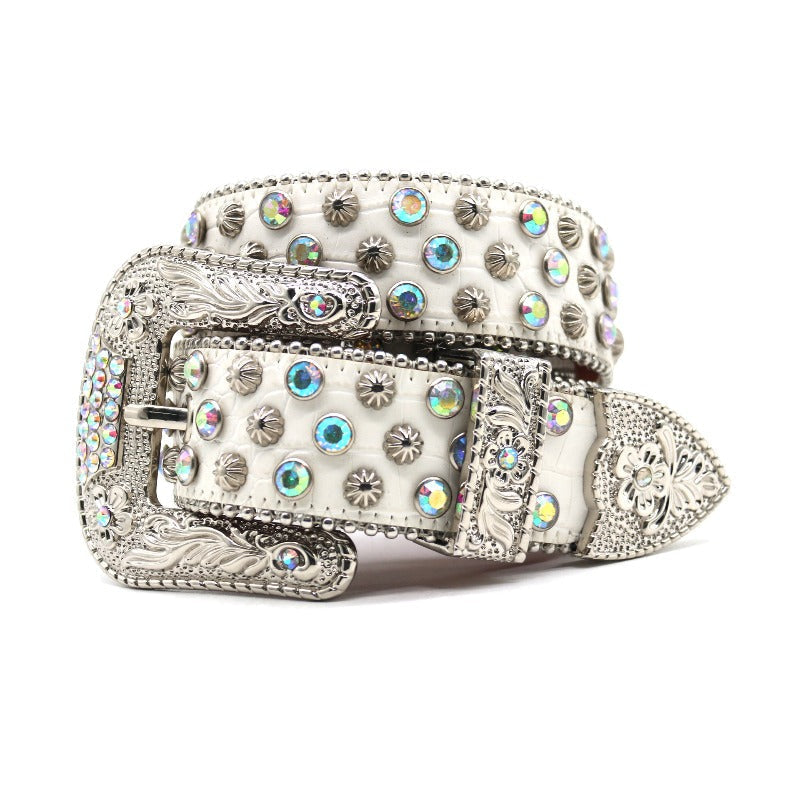 Hip-hop punk rhinestone belt punk style