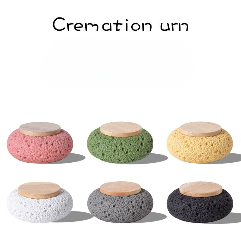 Pet Urn Wood Cover Sealed Silicone Ring Moisture-proof Cement Urn Cat Dog Death Memorial Box