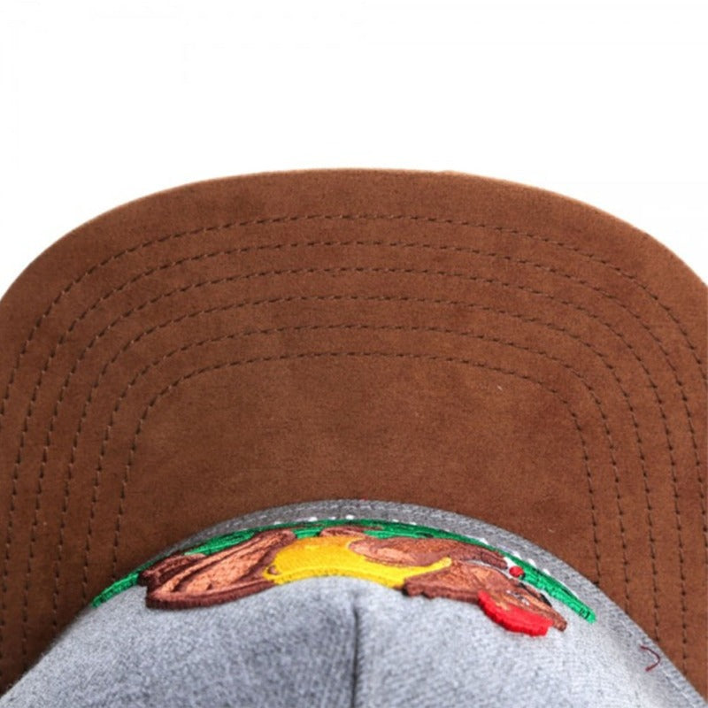 Trendy flat brimmed snapback hatscheech republic cap cartoon bear