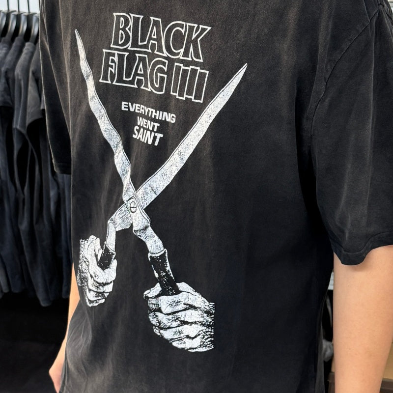 Unisex Vintage T Shirts Black Flag Short-Sleeve T-Shirt â€?featuring airbrushed graphics, hand-distressed detailing, and a vintage-style washed finish. Crafted from custom heavyweight, brushed fabric with a premium feel, and printed using high-qualit