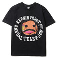 Mens T-shirt Vintage American-style Kanye & Pharrell hand-drawn doodle puff print