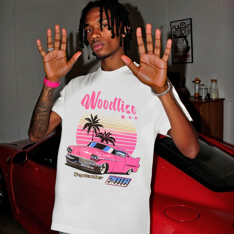 Mens T-shirt Distinctive racing-style print