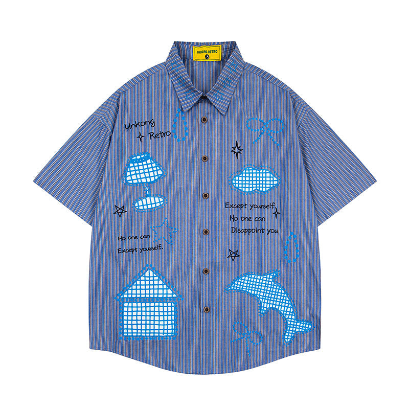 Unisex vintage T-shirt Polo shirt with a stand-up collar