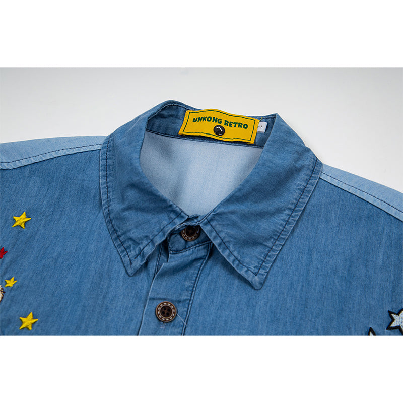 Unisex vintage T-shirt Polo shirt with a stand-up collar
