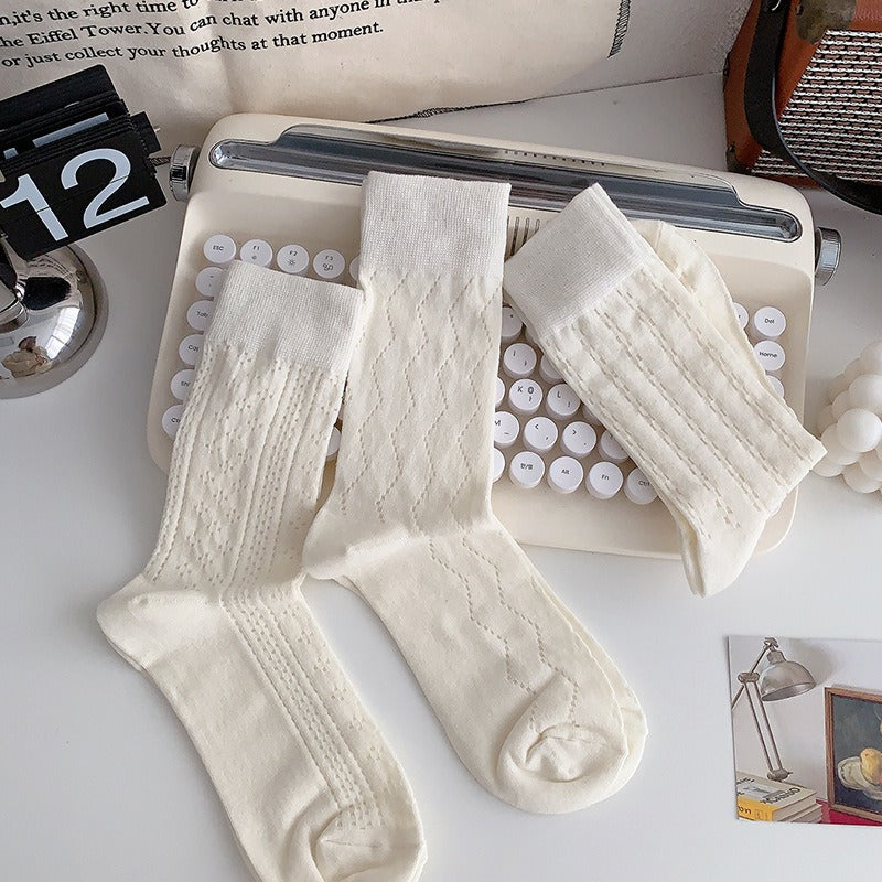 Men socks thin knee socks breathable cut out