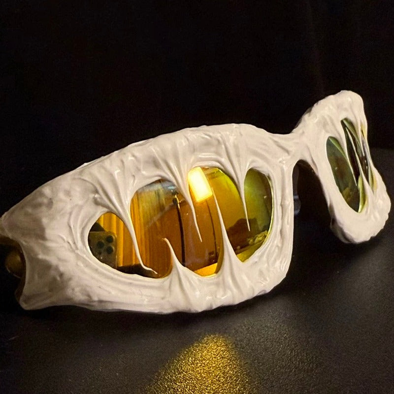 Trendy punk glasses venom glue dark