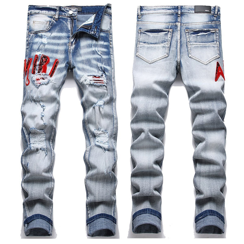 AMIRI Jeans High-quality distressed pure cotton