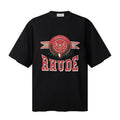 RHUDE T Shirts Retro Ribbon Emblem Motif