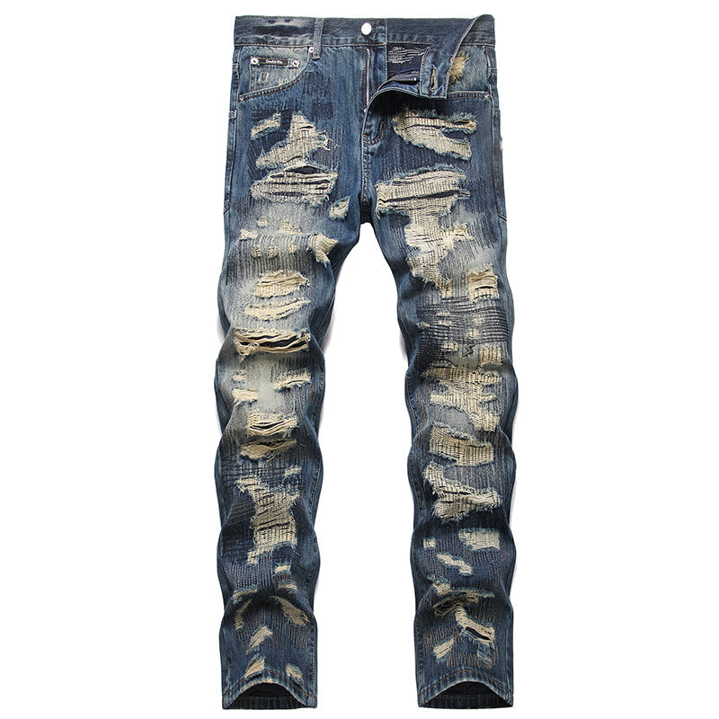 Mens Fashion Jeans damaged #027 Pure cotton high quality