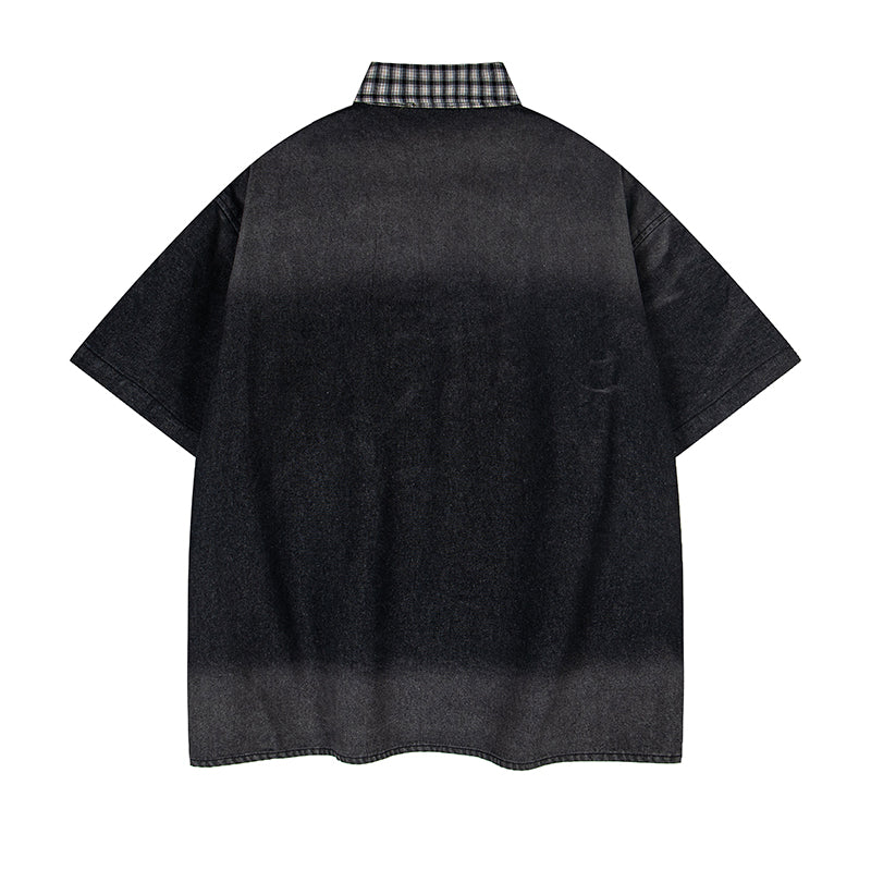 Unisex vintage T-shirt Polo shirt with a stand-up collar