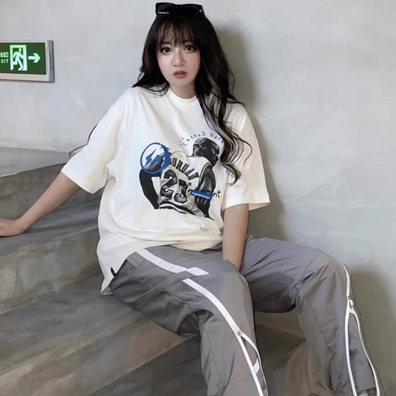 Mens T-shirt Vintage Cactus Jack x Air Jordan x Hiroshi Fujiwara Little Fragment Collaboration