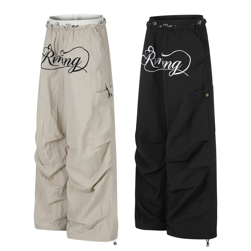 American-style streetwear harem pants Drawstring Hem Loose Cargo Apparel
