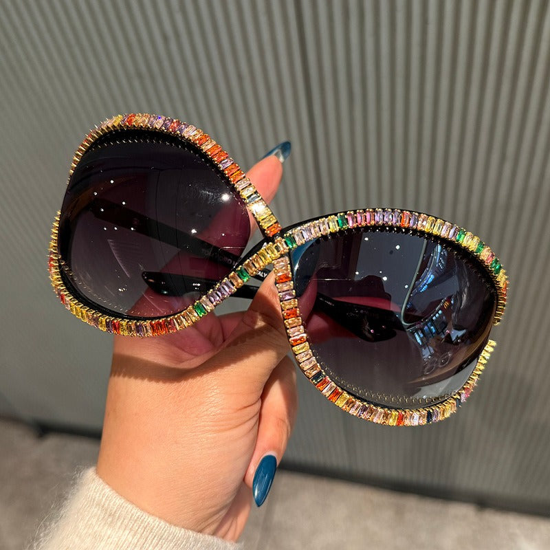 Trendy punk glasses retrocut out