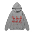 ERD Hoodie Grey Faded Red Dual-Side Figure Print Oversized Pullover
