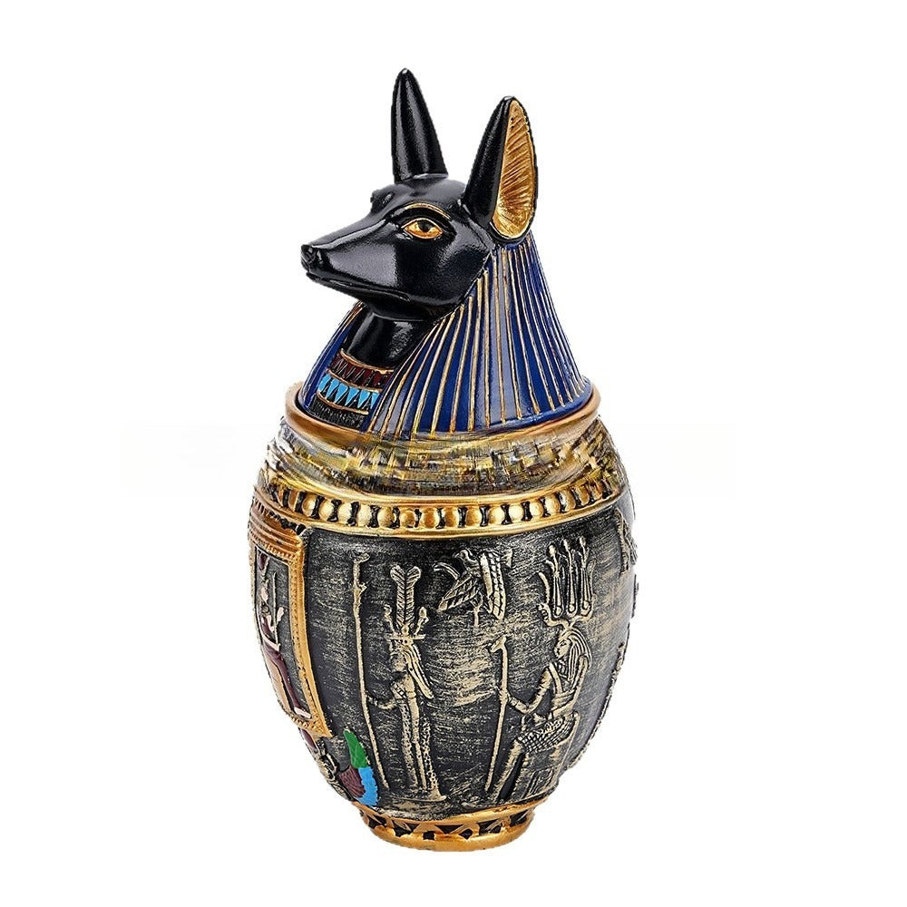 Pet Urn Egyptian Pharaoh Pet Urn Old Gods Protect Anubis God Dog Death Urn Cat Jar Ornament