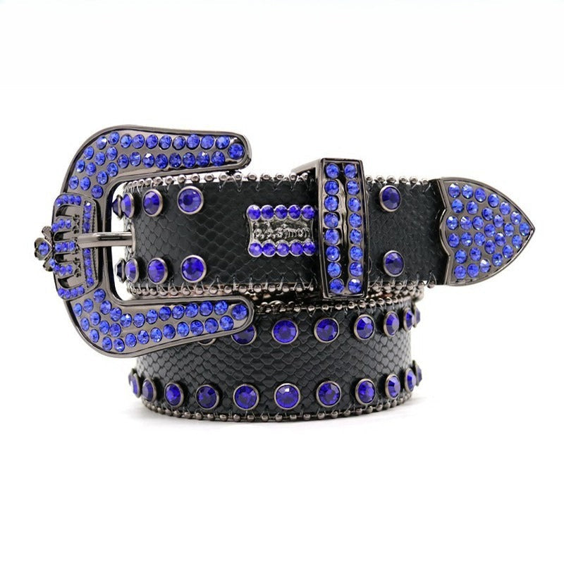 Hip-hop punk rhinestone belt crown rhinestone punk style