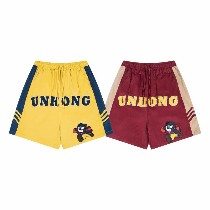 Street-style vintage denim shorts Corduroy Y2K Vintage Cartoon Graphic Loose Drawstring Shorts
