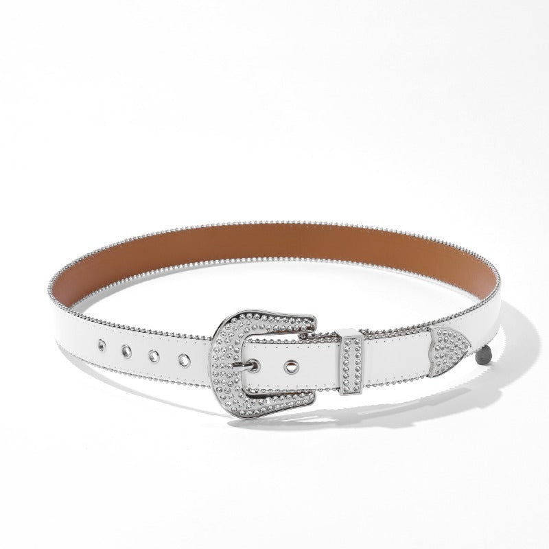Hip-hop punk rhinestone belt punk style