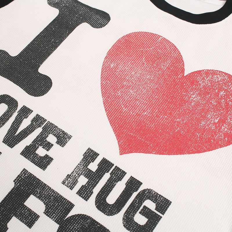 Unisex vintage T-shirt Black and white splicing