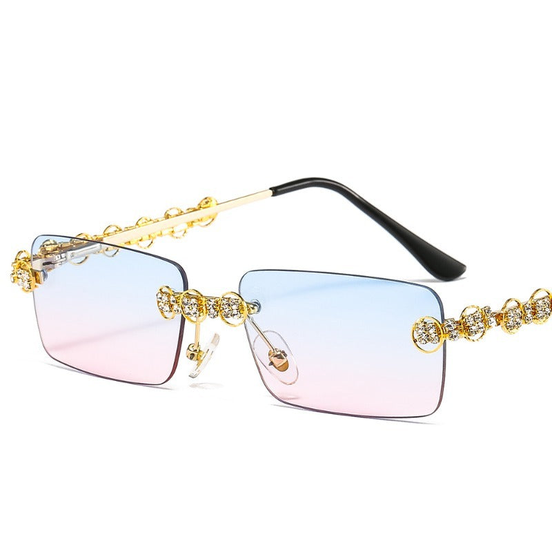 Trendy punk glasses square sunshade uv protection