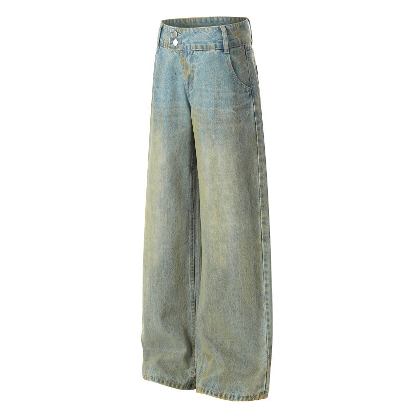 American-style streetwear harem pants Double Button Low Rise Wide Silhouette