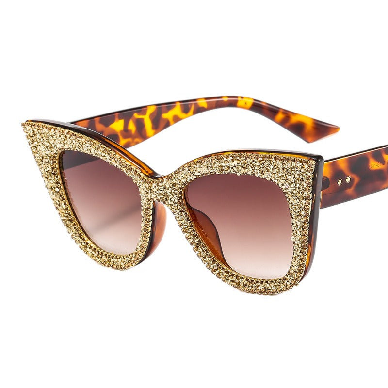 Trendy punk glasses cat eye gravel anti-blue light