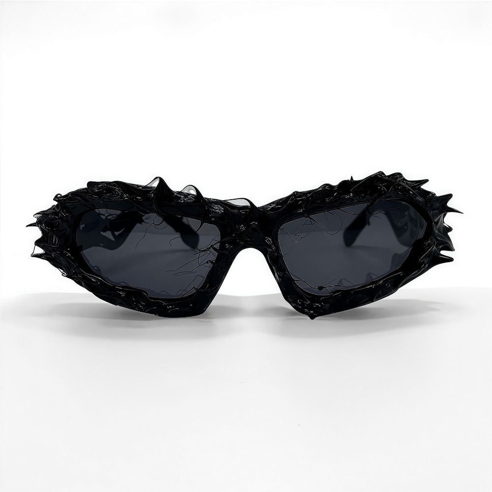 Trendy punk glasses y2k epoxy resin irregular shape