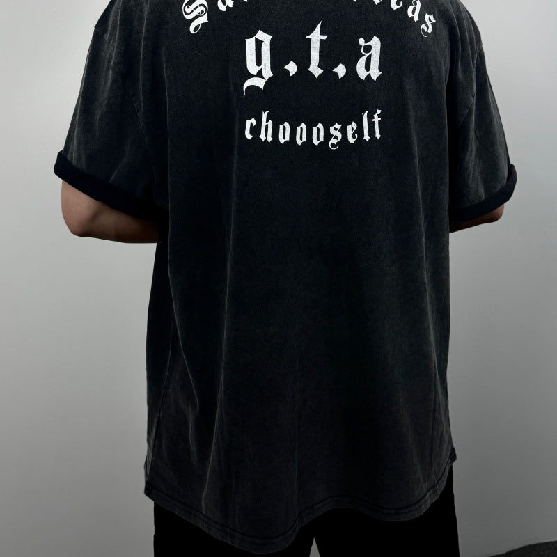 Unisex Vintage T Shirts GTA: San Andreas Limited Edition High-Street Short-Sleeve Tee â€?featuring a premium heavy-duty distressed wash, direct-to-garment white ink printing, and an unbeatable feel and texture.