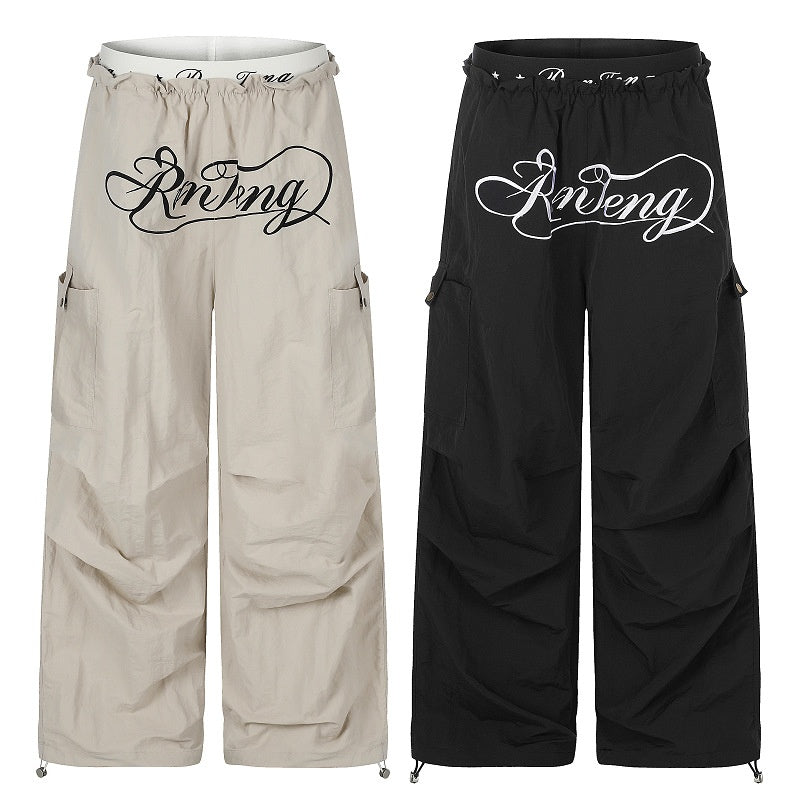 American-style streetwear harem pants Drawstring Hem Loose Cargo Apparel