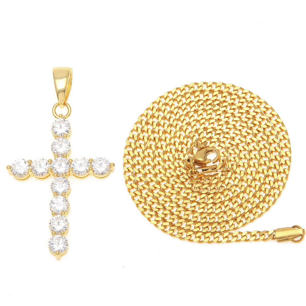 Jewelry Copper with AAA Zircon Crosses Royalty Spectrum Crosses