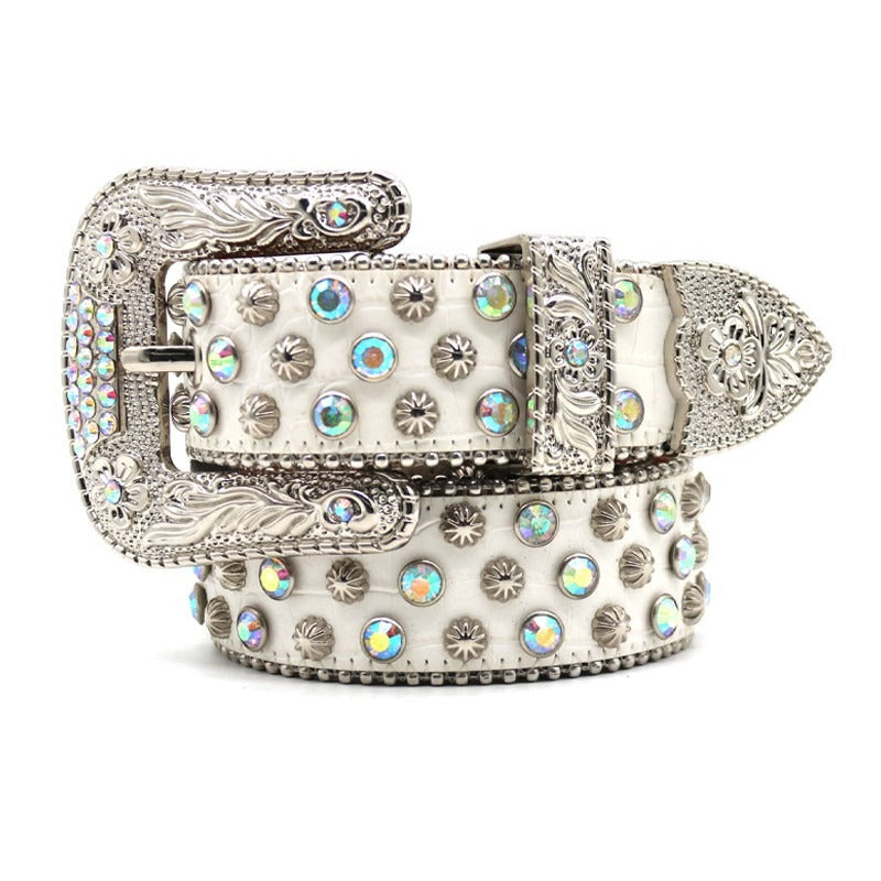 Hip-hop punk rhinestone belt punk style