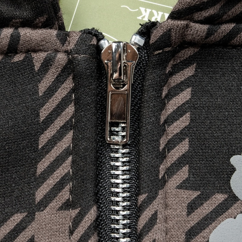 Denim Tears Hoodie Fleece Plaid Pattern Cotton Wreath Graphic Oversized