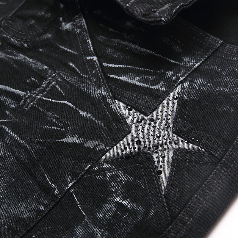 Mens Fashion Jeans Star Rhinestones S3972# Pure cotton high quality