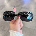 Trendy punk glasses retro millennium style uv protection