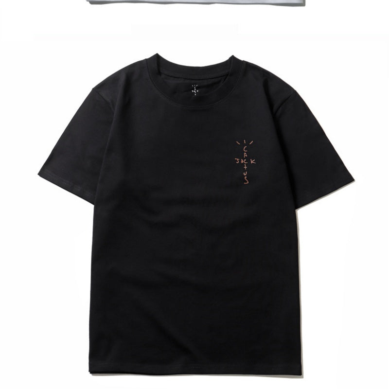 Mens T-shirt Vintage American-style Travis Scott Minimalist All-Cotton