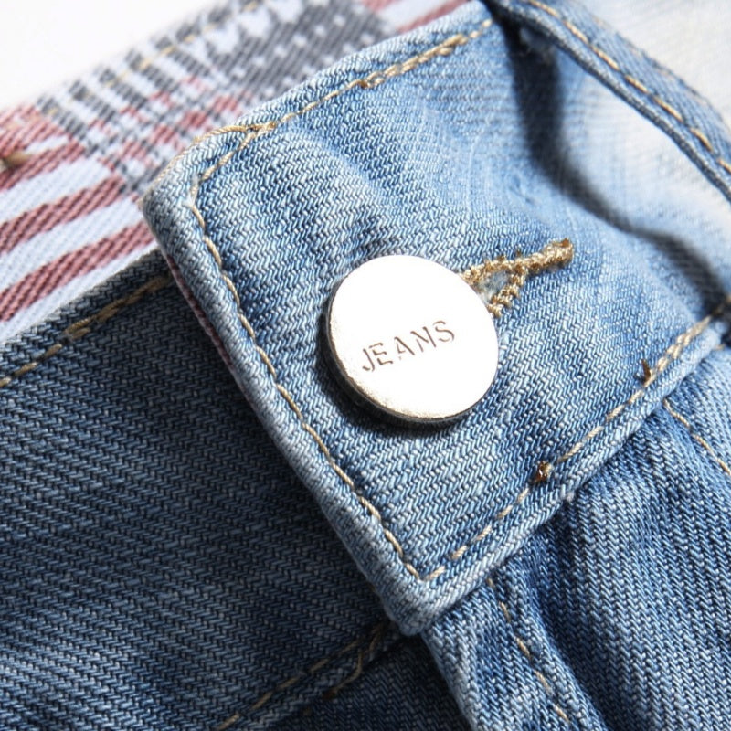 Denim shorts High-quality trendy casual pure cotton Non-stretch plus-size men's clothing