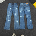 Lightning Pattern Jeans High-quality high-street pure cotton trousers