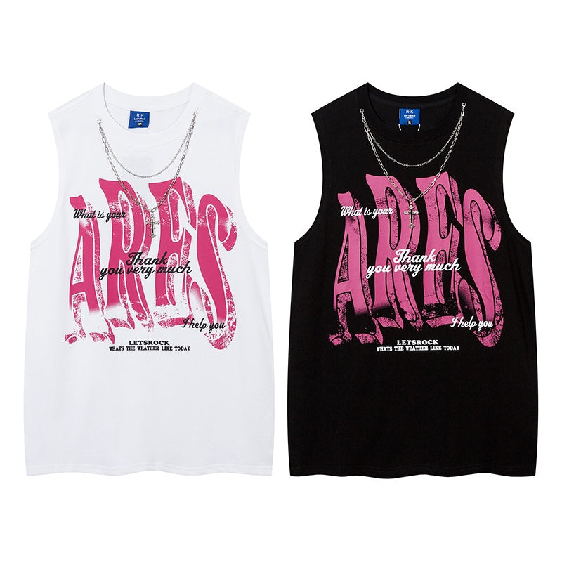 Unisex vintage camisole Stylish letter print