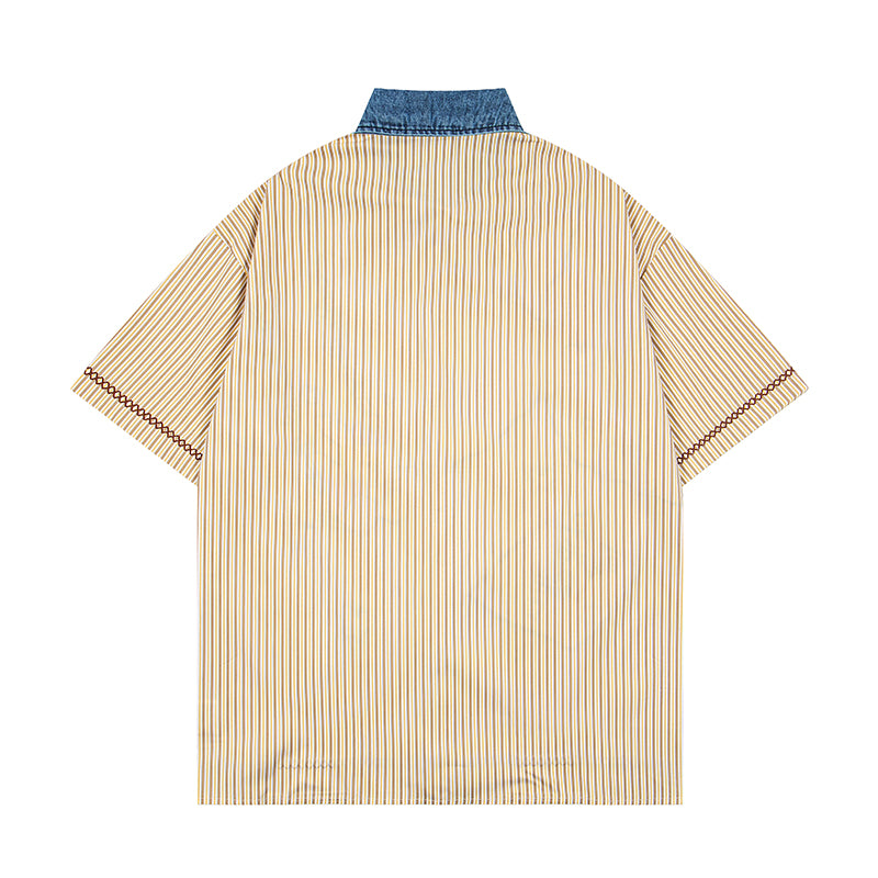 Unisex vintage T-shirt Polo shirt with a stand-up collar