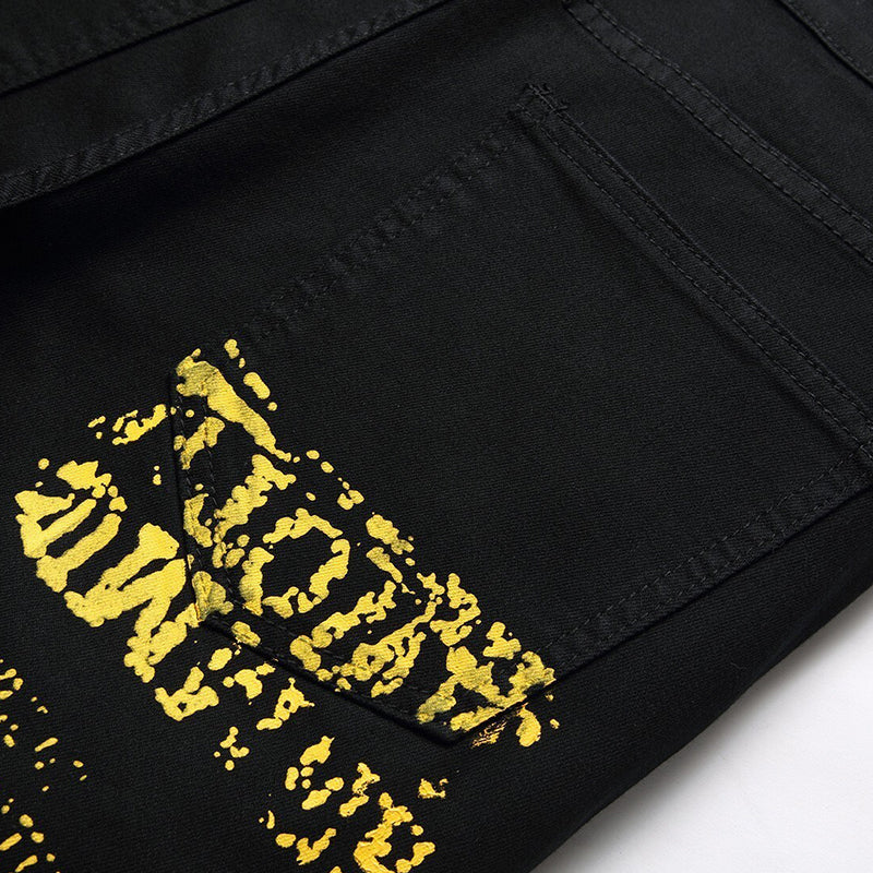Mens Fashion Jeans Street graffiti style 5601# 5608# Pure cotton high quality