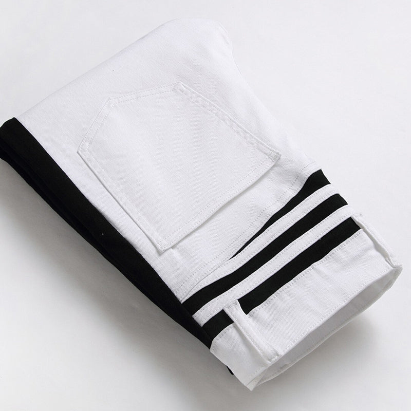 Mens Fashion Jeans black camouflage stripes 8829# Pure cotton high quality