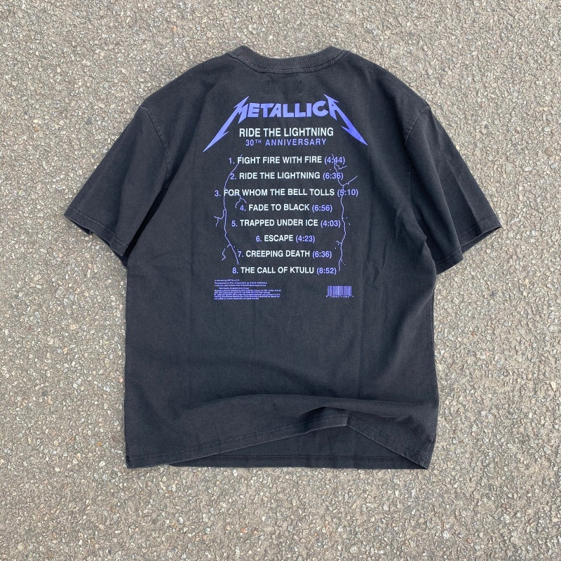 Unisex Vintage T Shirts METALLICA Lightning Chair Limited Edition Vintage-Style Washed & Distressed Tee