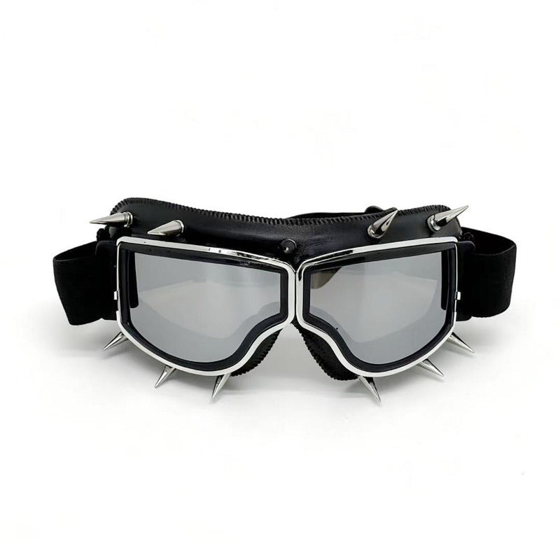 Trendy punk glasses retro leather binding