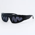 Trendy punk glasses shark teeth glue