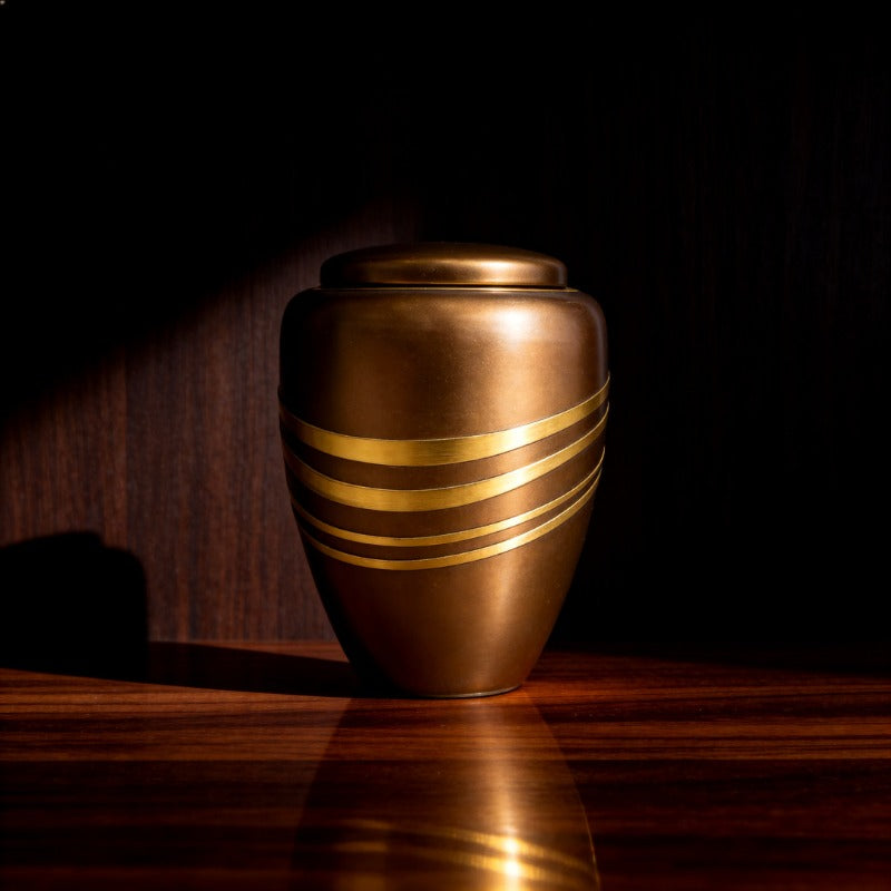 Pet Urn Creative Resin Craft Urn, Golden Thread Hairy Child Memorial Sealed Jar Pet Relatives Memorial Jar