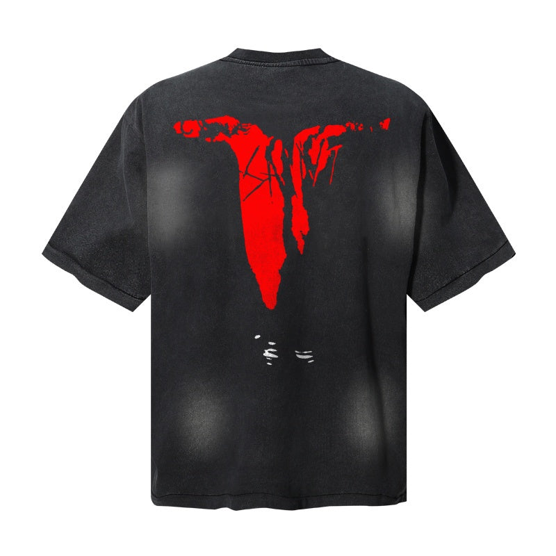 Saint Michael T Shirts Death Metal Style Font With Dual Skull Decor Motif