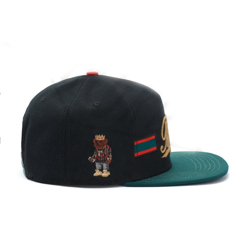 Trendy flat brimmed snapback hatsletterbiggieembroider adjustable