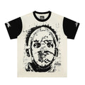 Vintage-style American T-shirt Monochrome Masked Figure Raglan Portrait Print